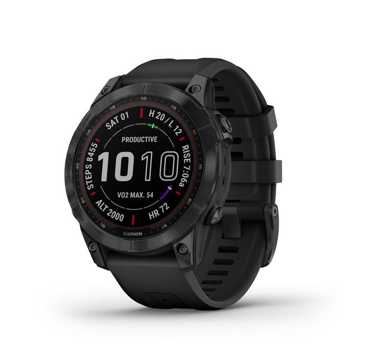 Garmin fenix 7 Solar Sapphire fekete DLC titánium fekete szilikon szíjjal